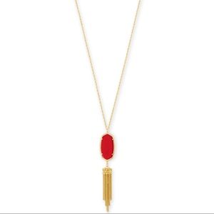 NWT Kendra Scott Rayne Tassel Necklace - Red/Gold
